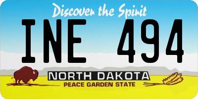 ND license plate INE494