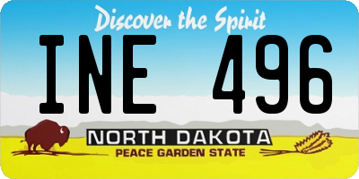 ND license plate INE496