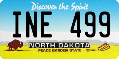 ND license plate INE499