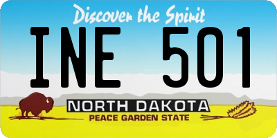 ND license plate INE501
