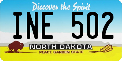 ND license plate INE502
