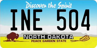 ND license plate INE504
