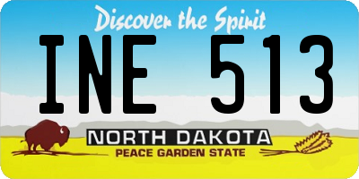 ND license plate INE513