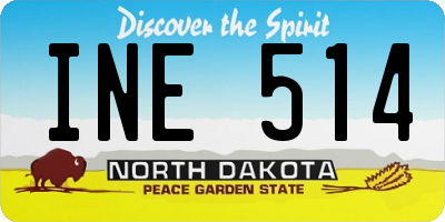 ND license plate INE514
