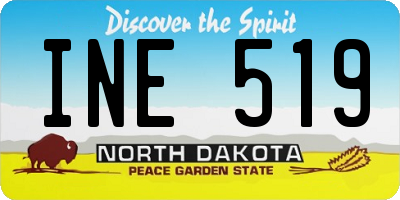 ND license plate INE519