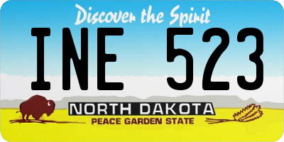 ND license plate INE523