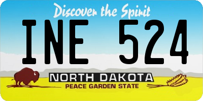 ND license plate INE524