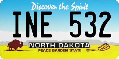 ND license plate INE532