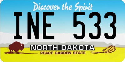 ND license plate INE533