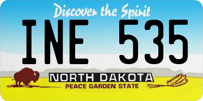 ND license plate INE535