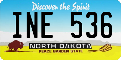 ND license plate INE536
