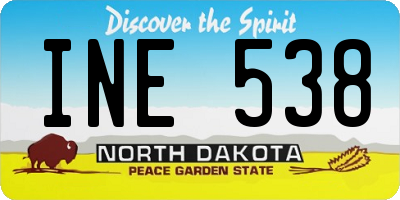 ND license plate INE538
