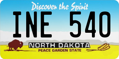 ND license plate INE540