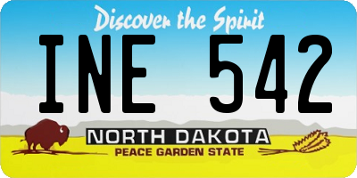 ND license plate INE542