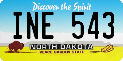 ND license plate INE543
