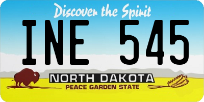 ND license plate INE545