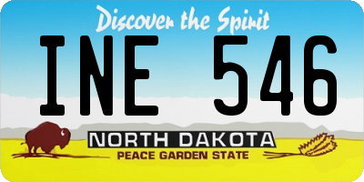 ND license plate INE546