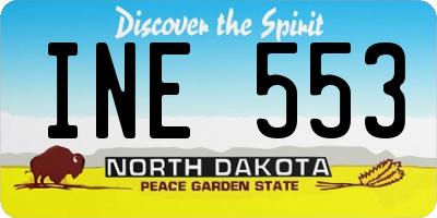 ND license plate INE553