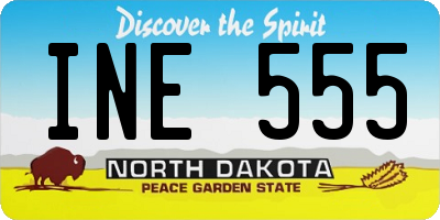 ND license plate INE555