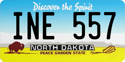 ND license plate INE557