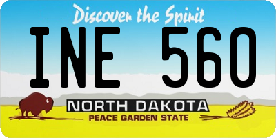 ND license plate INE560