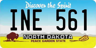 ND license plate INE561