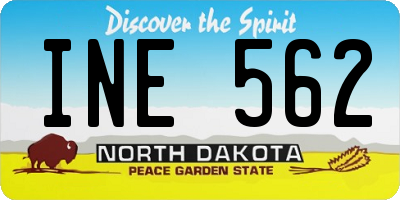 ND license plate INE562