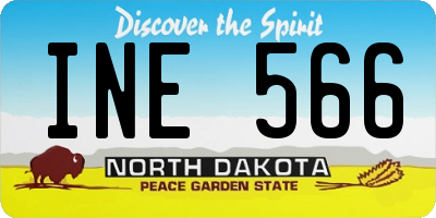 ND license plate INE566