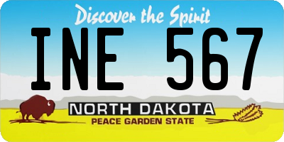 ND license plate INE567