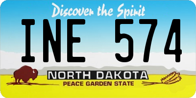 ND license plate INE574