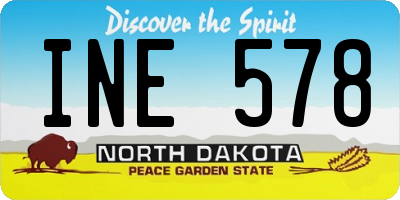 ND license plate INE578