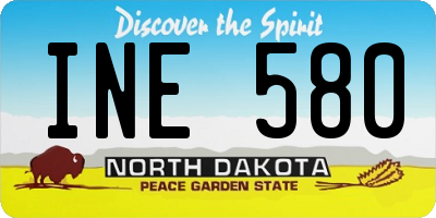 ND license plate INE580