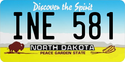 ND license plate INE581