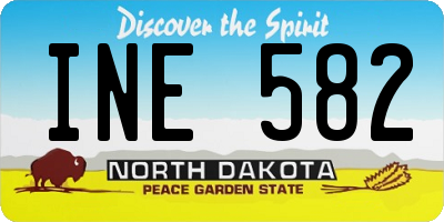 ND license plate INE582