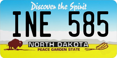 ND license plate INE585