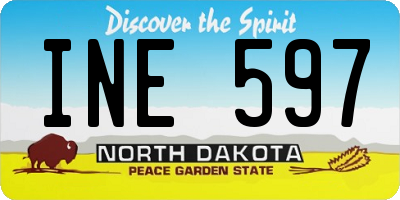 ND license plate INE597