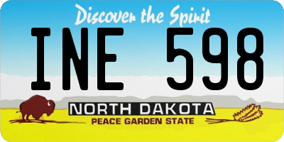 ND license plate INE598
