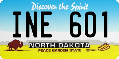 ND license plate INE601