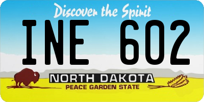 ND license plate INE602
