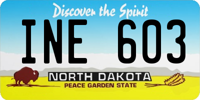 ND license plate INE603