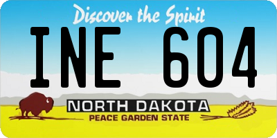 ND license plate INE604