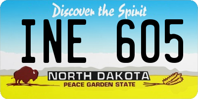 ND license plate INE605