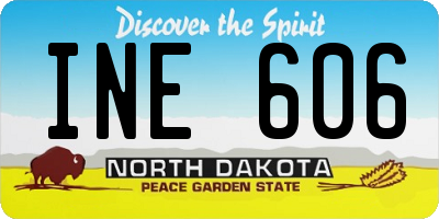 ND license plate INE606