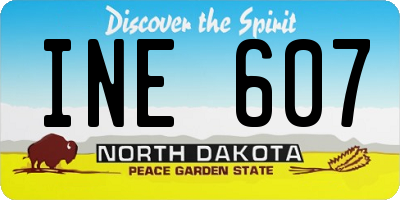 ND license plate INE607