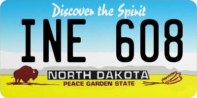 ND license plate INE608