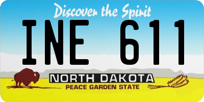 ND license plate INE611