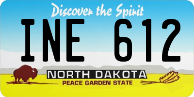 ND license plate INE612