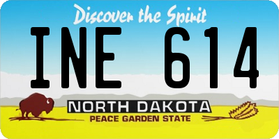 ND license plate INE614