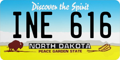 ND license plate INE616