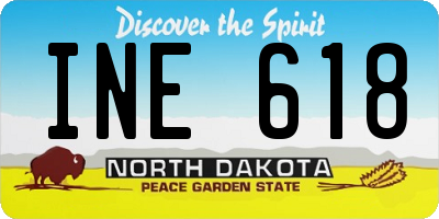 ND license plate INE618
